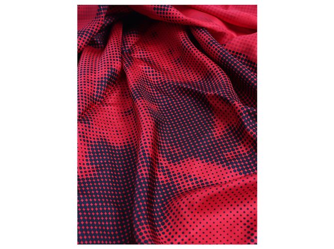 Hermès Sciarpa Josephine Danse in seta rossa Rosso - vista 3