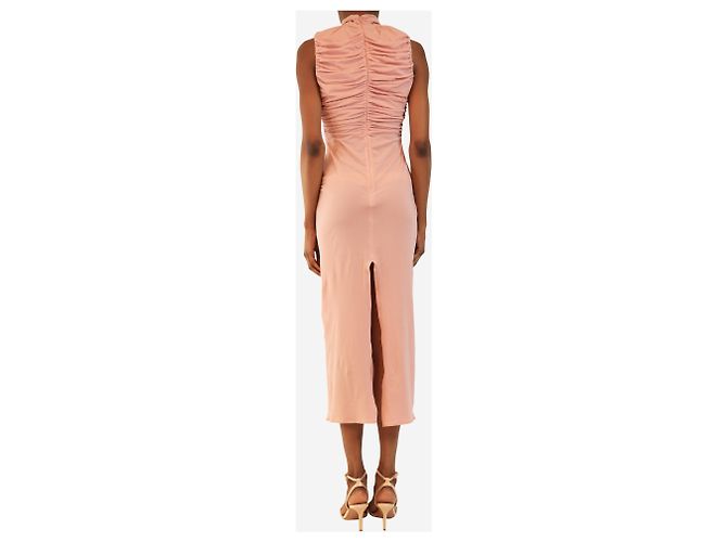 Magda Butrym Rosa ärmelloses gerafftes Midikleid - size UK 10 Pink - Ansicht 2