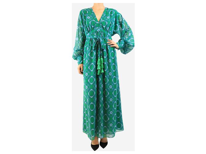 Alexis Langärmeliges Kleid mit grünem Tie-Dye-Print - size M - Ansicht 3