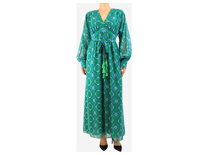 Alexis Langärmeliges Kleid mit grünem Tie-Dye-Print - size M - Ansicht 4