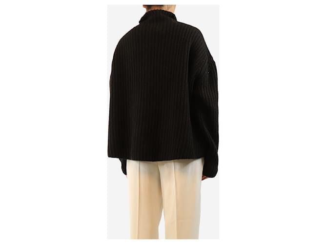 G. Kero Gerippter Rollkragenpullover in Dunkelbraun - size S - Ansicht 4