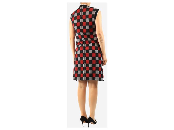 Marni Ärmelloses Strickkleid mit Karomuster in Grau und Rot - size UK 10 - Ansicht 2