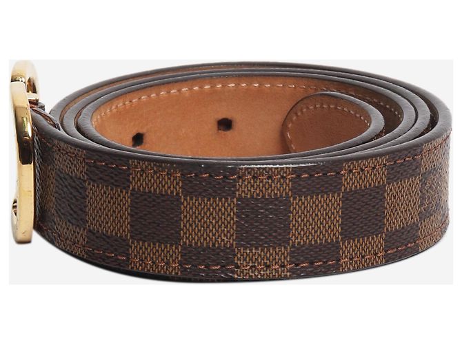 Louis Vuitton Cinturón slim Damier Ebene marrón Castaño - vista 2