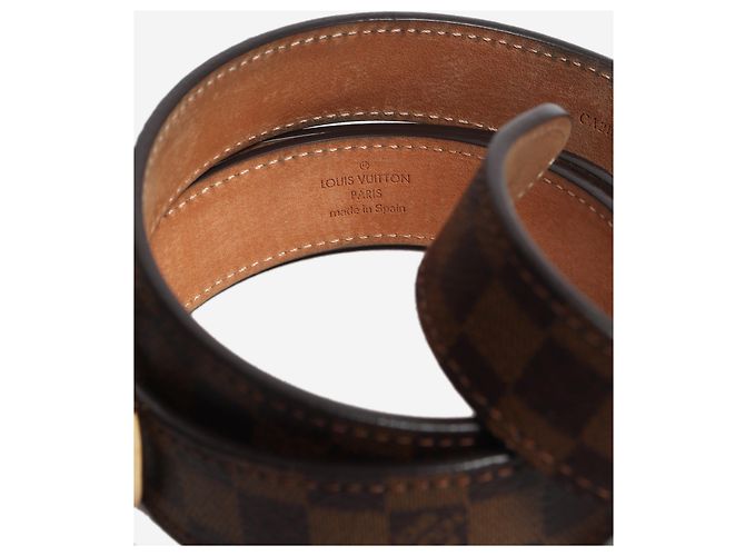 Louis Vuitton Cinturón slim Damier Ebene marrón Castaño - vista 5