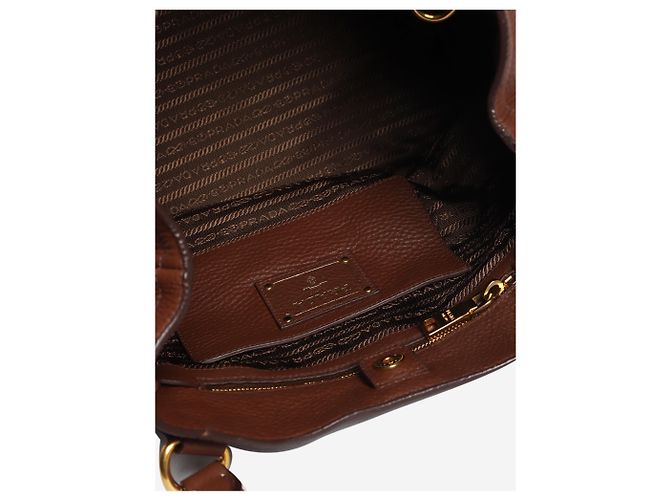 Prada Borsa con manico superiore in Vitello Daino marrone - vista 9