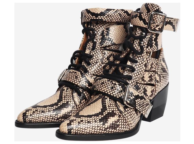 Chloé Botas con estampado de piel de serpiente marrón - size EU 36.5 (UK 3.5) Castaño - Ansicht 2