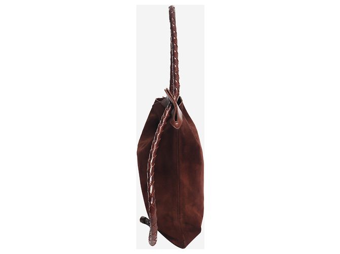 Bottega Veneta Borsa a tracolla in camoscio marrone - vista 3