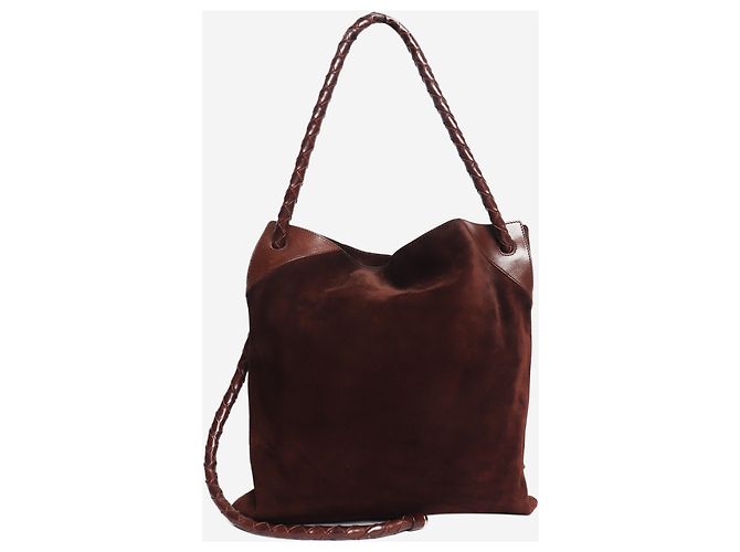Bottega Veneta Borsa a tracolla in camoscio marrone - vista 4