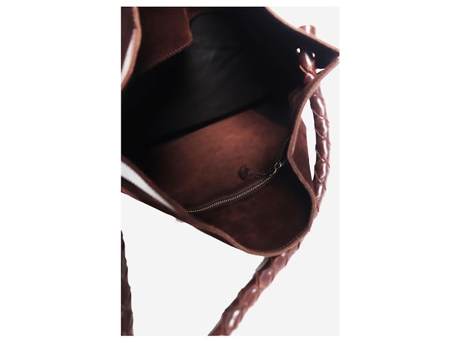 Bottega Veneta Borsa a tracolla in camoscio marrone - vista 5