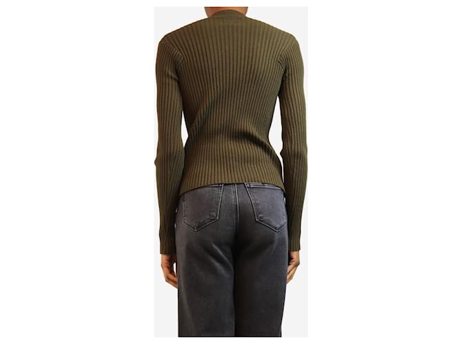 Bottega Veneta Geripptes Strickoberteil khaki - size S Grün - Ansicht 3