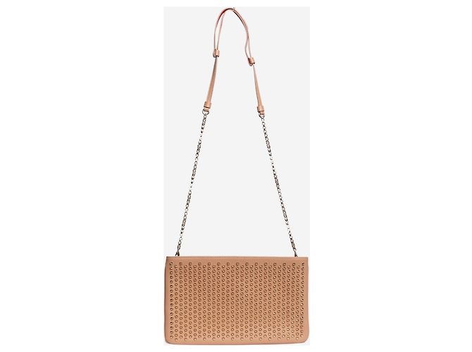 Christian Louboutin Borsa crossbody in pelle borchiata blush - vista 2