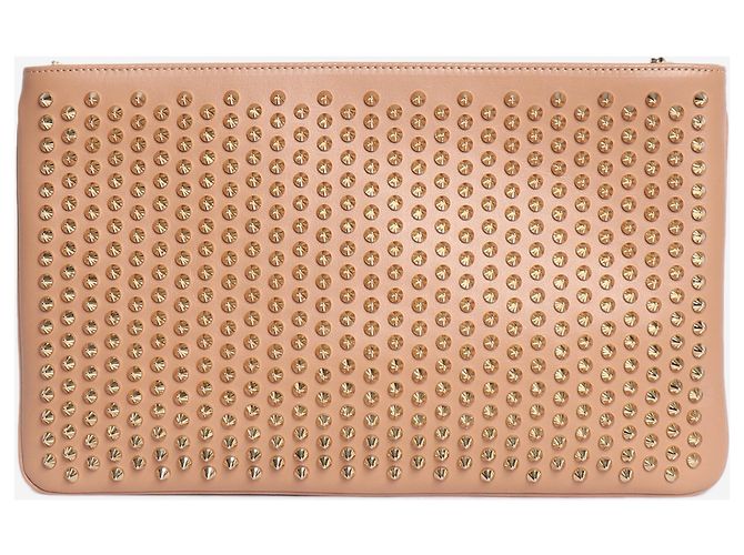 Christian Louboutin Borsa crossbody in pelle borchiata blush - vista 4