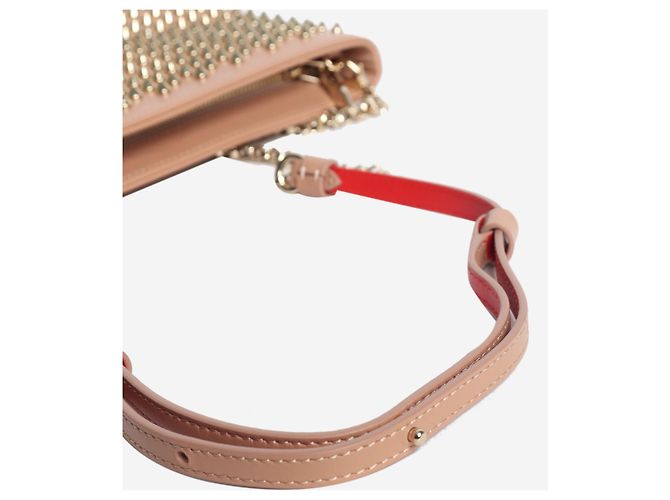 Christian Louboutin Borsa crossbody in pelle borchiata blush - vista 6