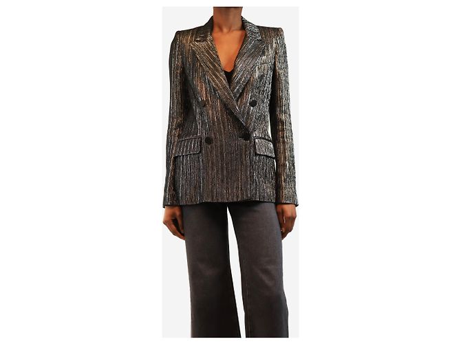 Isabel Marant Silberner Lurex-Blazer - size UK 8 - Ansicht 3