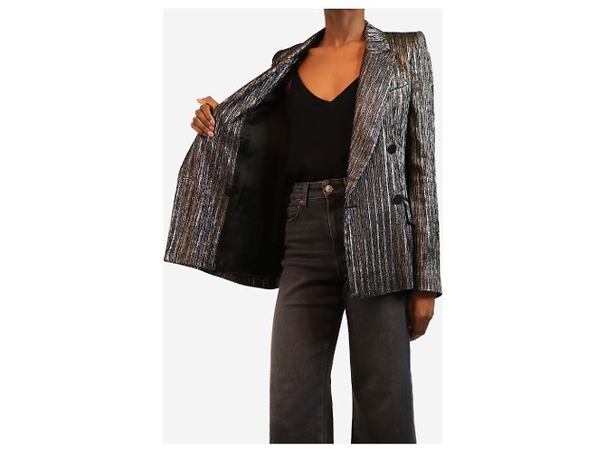 Isabel Marant Silberner Lurex-Blazer - size UK 8 - Ansicht 4