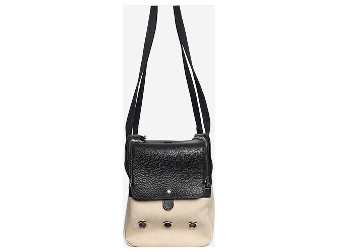Hermès Borsa da Trasporto per animali nera e beige - vista 2