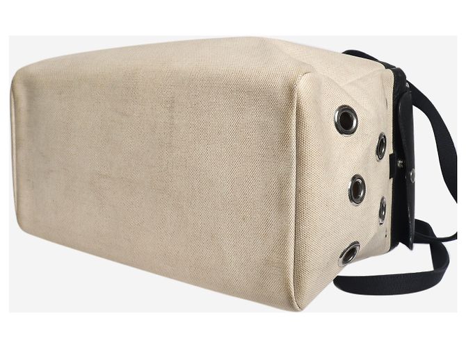 Hermès Borsa da Trasporto per animali nera e beige - vista 4