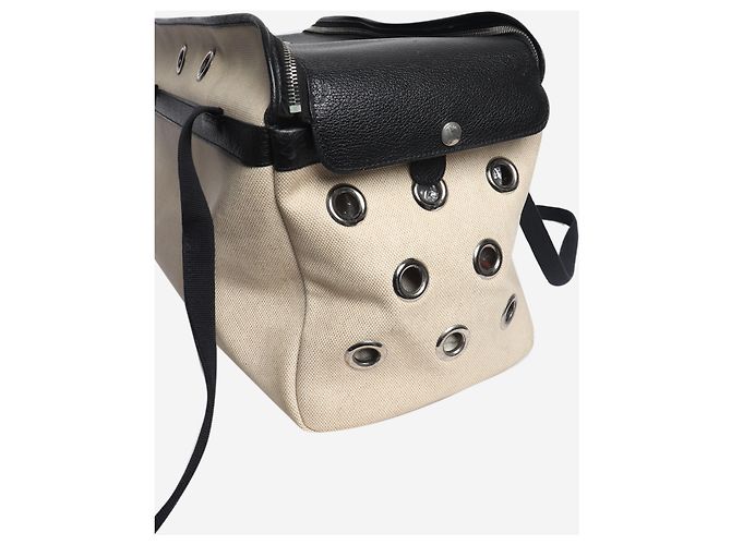 Hermès Borsa da Trasporto per animali nera e beige - vista 5