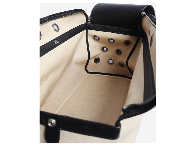 Hermès Borsa da Trasporto per animali nera e beige - vista 7