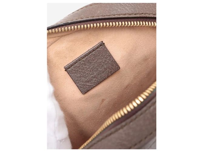 Gucci Mini borsa a tracolla rotonda GG Ophidia marrone con catena - vista 6
