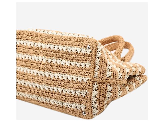 Prada Canapa Raffia Tote Bag Neutral - Ansicht 5