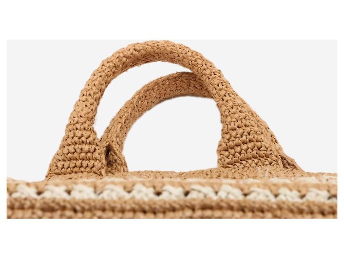 Prada Canapa Raffia Tote Bag Neutral - Ansicht 6
