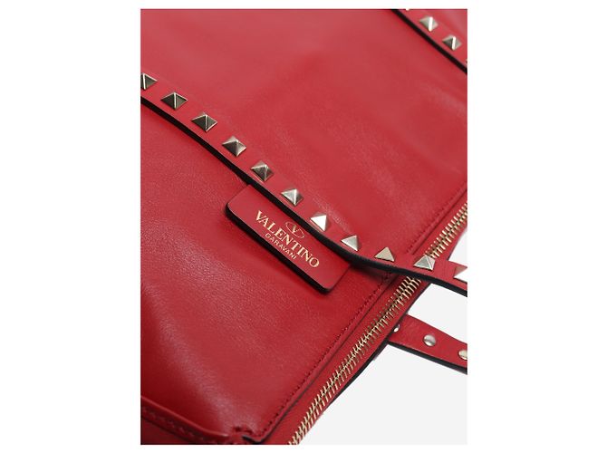 Valentino Sac cabas en cuir Red Rockstud Rouge - vue 4
