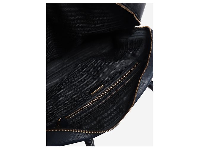 Prada Borsa in pelle Saffiano Lux blu navy - vista 7
