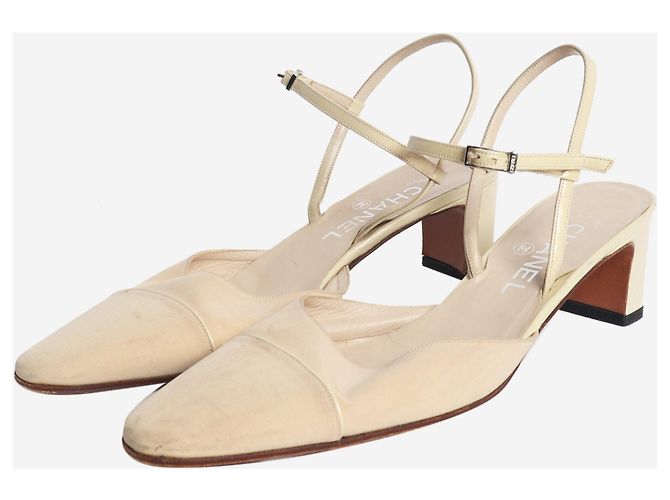 Chanel Décolleté slingback beige - taglia EU 38.5 (UK 5.5) - vista 2