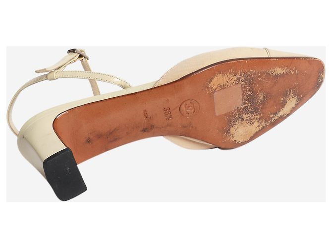 Chanel Décolleté slingback beige - taglia EU 38.5 (UK 5.5) - vista 5