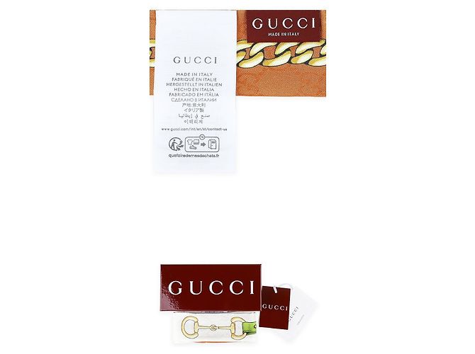 Gucci Foulard in seta da donna con stampa a catena e morsetto Bianco - vista 5