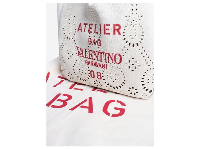 Valentino Borsa Atelier broderie 08 neutra e rossa - vista 2