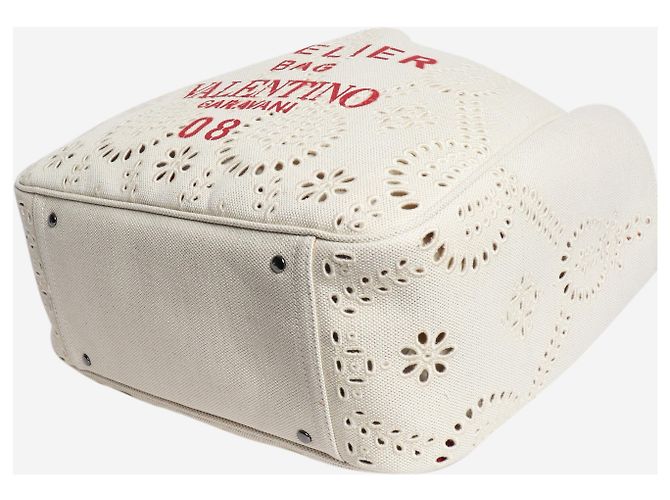Valentino Borsa Atelier broderie 08 neutra e rossa - vista 3