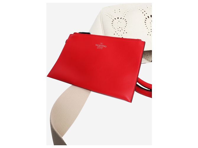 Valentino Borsa Atelier broderie 08 neutra e rossa - vista 6