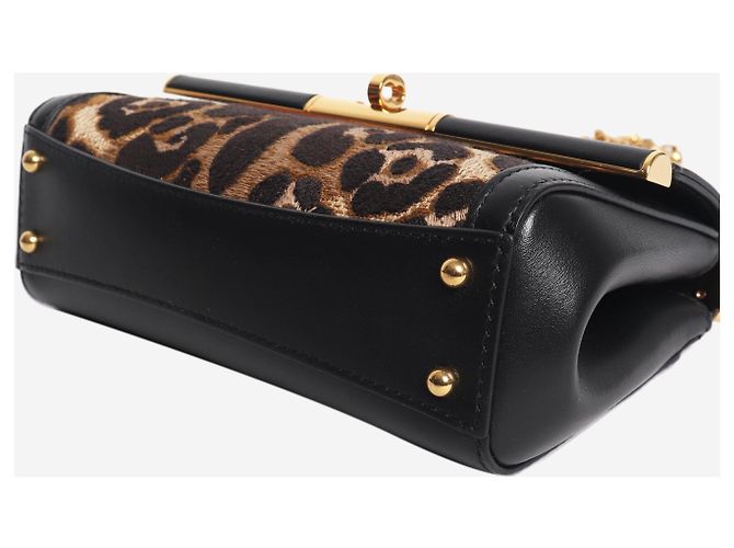 Dolce & Gabbana Borsa a tracolla Marlene con stampa leopardata nera Nero - vista 6