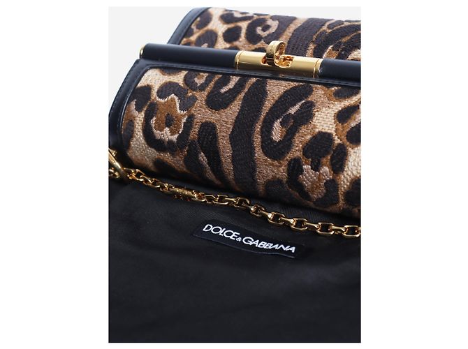 Dolce & Gabbana Borsa a tracolla Marlene con stampa leopardata nera Nero - vista 7