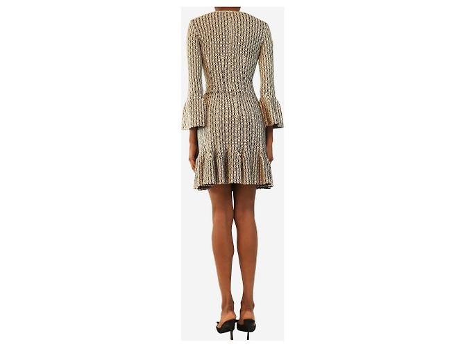 Alaïa Mini abito in maglia a maniche lunghe bianco e nero - size UK 8 - vista 2
