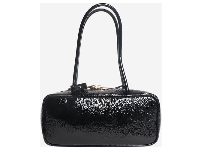 Miu Miu Borsa Beau con manico in vernice nera Nero - vista 3