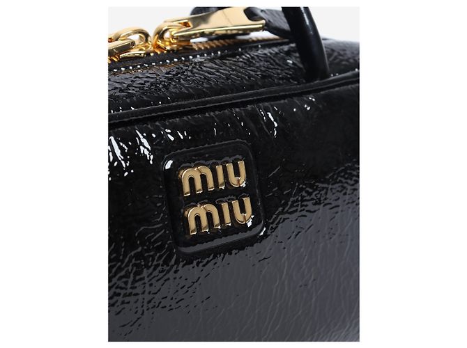 Miu Miu Borsa Beau con manico in vernice nera Nero - vista 5