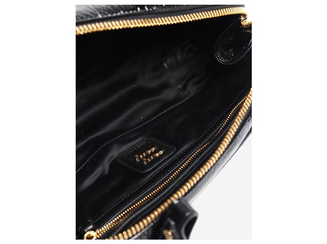 Miu Miu Borsa Beau con manico in vernice nera Nero - vista 7