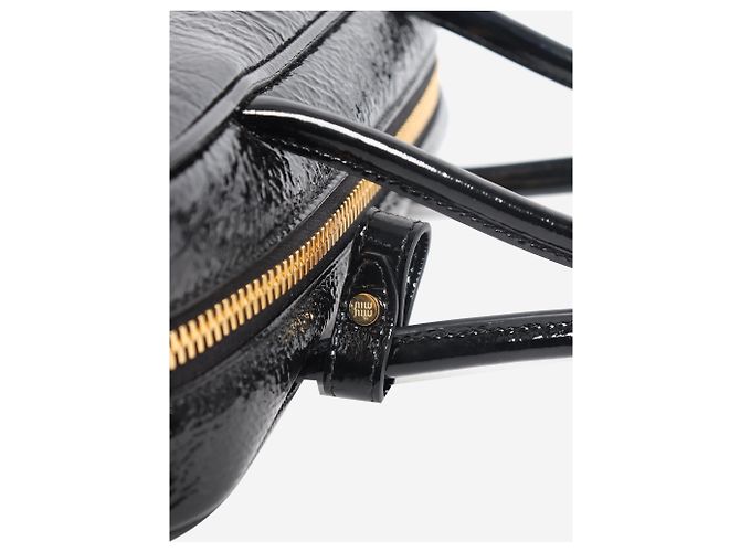 Miu Miu Borsa Beau con manico in vernice nera Nero - vista 8