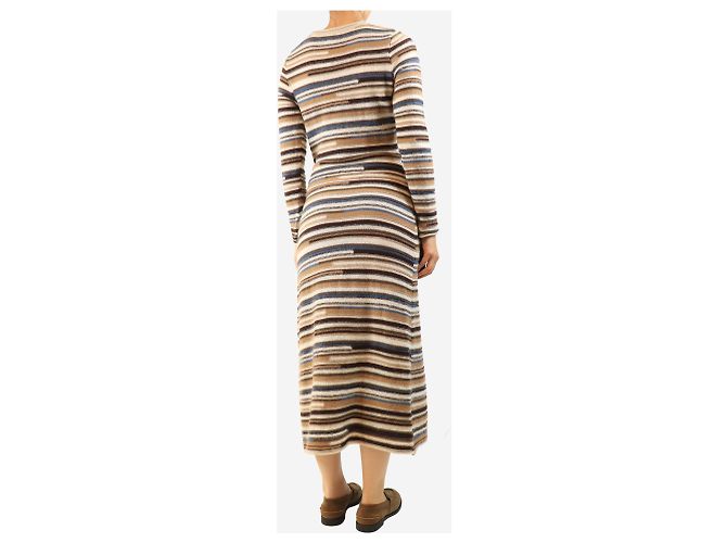 Veronica Beard Gestreiftes Strickkleid in Braun - size S - Ansicht 2