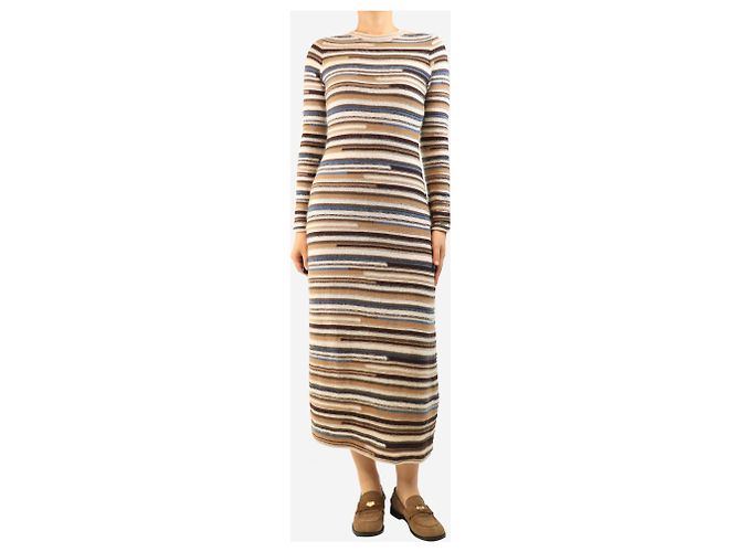 Veronica Beard Gestreiftes Strickkleid in Braun - size S - Ansicht 4