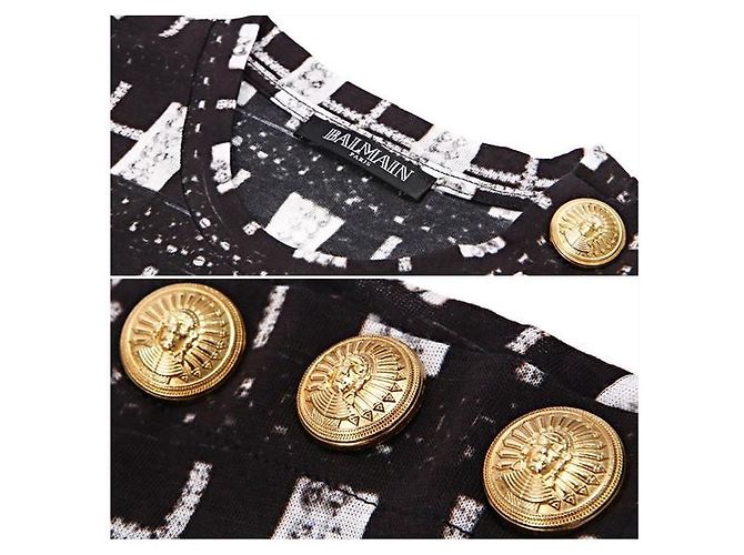 Balmain Ärmelloses Top mit Schal und Goldknöpfen Mehrfarben - Ansicht 5