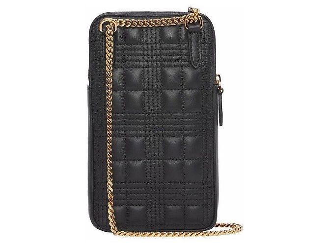 Burberry Bolsa para telemóvel Lola em pele de cordeiro acolchoada Preto - vista 2