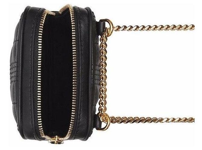 Burberry Bolsa para telemóvel Lola em pele de cordeiro acolchoada Preto - vista 3