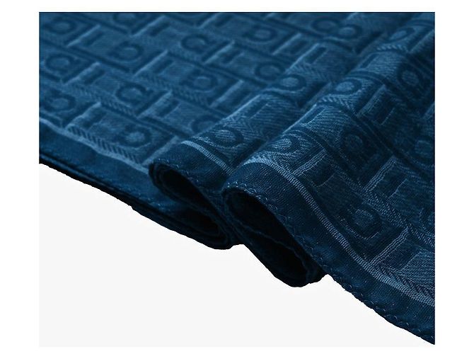 Salvatore Ferragamo Sciarpa Stole con Stampa Monogram Gancini Blu - vista 8