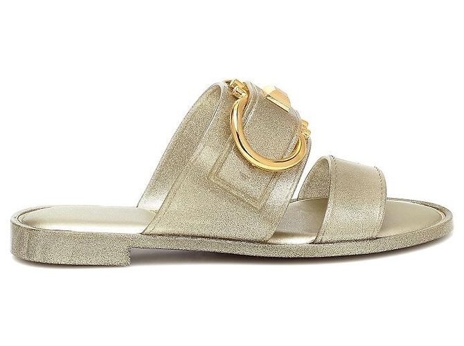 Salvatore Ferragamo Sandali TARYN Gold Metallic Multicolore - vista 10