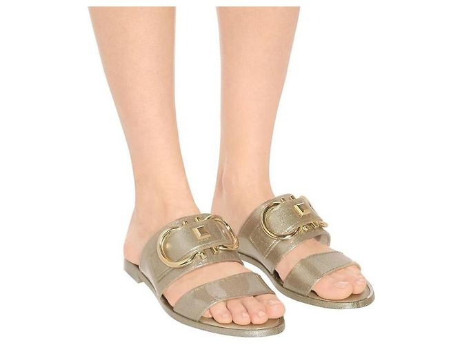 Salvatore Ferragamo Sandali TARYN Gold Metallic Multicolore - vista 12