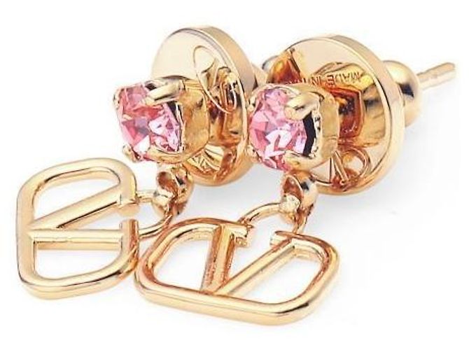 Valentino Orecchini a goccia con cristalli Logo Garavani YCW Arancione - vista 5